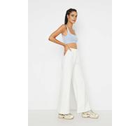 Wovcor High Waist Relaxed Knit Joggers With Side Pockets In White White