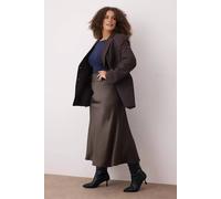 Wovcor High Waist Satin Midi Skirt With Fluid A-Line Silhouette In Brown Brown