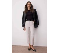 Wovcor High Waist Slim Fit Cigarette Trousers In Grey Grey
