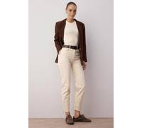 Wovcor High Waist Slim Mom Jeans In Ecru Ecru