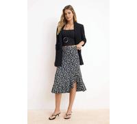 Wovcor High Waist Split Hem Midi Skirt Multi