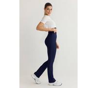 Wovcor High-Waist Straight Cut Knit Sports Leggings In Navy Navy