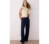 Wovcor High Waist Vintage Wash Straight Leg Jeans In Navy Navy