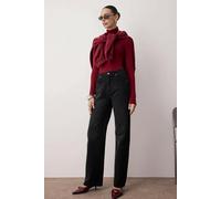 WOVCOR High Waist Wide Leg Jeans - Black - 14