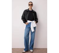 Wovcor High Waist Wide Leg Jeans Denim In Blue Blue 4