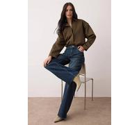 Wovcor High Waist Wide Leg Jeans In Navy Navy