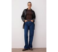 Wovcor High Waist Wide Leg Jeans With Pocket Details In Dark Blue Dark Blue