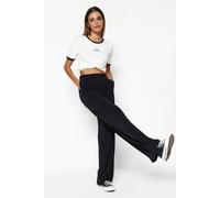Wovcor High Waist Wide Leg Washed Jeans In Black Black 14