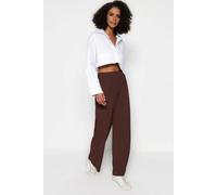 Wovcor High Waist Wide Leg Washed Jeans In Brown Brown