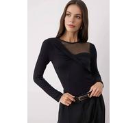 Wovcor Knit Blouse With Collar Detail In Black Black