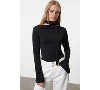 Wovcor Knit Blouse With Shawl Detail In Black Black S