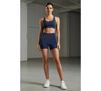 Wovcor Knit High-Waist Sports Short Leggings In Navy Navy