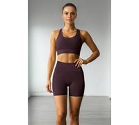 Wovcor Knit High-Waist Sports Short Leggings In Plum Plum