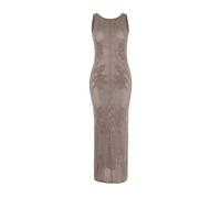 WOVCOR Knit Openwork Maxi Beach Dress - Taupe - L