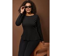 WOVCOR Knit Plus Size Blouse - Black - 6XL