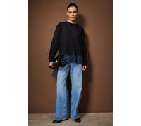 WOVCOR Lace Detail Knit Sweater - Black - L
