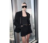Wovcor Lace Trim Tailored Mini Short In Black Black