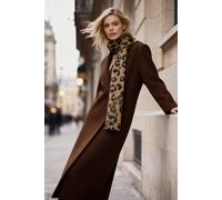 Wovcor Leopard Print Brushed Knit Soft Winter Scarf In Brown Brown