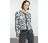 WOVCOR Leopard Print Knit Cardigan - Grey - S