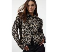 Wovcor Leopard Print Knit Cardigan With Button Detail Multi