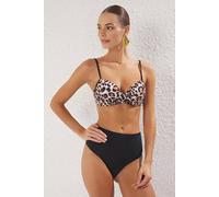 Wovcor Leopard Print Underwired High Waist Bikini Set Multi