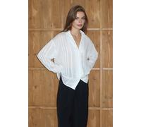 Wovcor Lightweight Sheer Shirt With Ribbed Texture In White White L