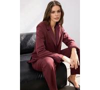 Wovcor Lined Woven Blazer Jacket In Burgundy Burgundy 14