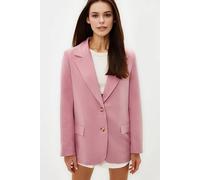 Wovcor Lined Woven Blazer Jacket In Pink Pink