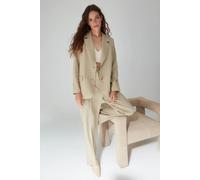 Wovcor Lined Woven Blazer Jacket In Taupe Taupe