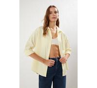 Wovcor Loose Fit Cotton Woven Shirt In Yellow Yellow