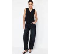 Wovcor Low Waist Loose Baggy Jeans In Black Black 12