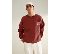 WOVCOR Men's Fleece Lined Floral Embroidered Sweatshirt in Terracotta | Size: XL WOVCOR Terracotta XL