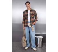 WOVCOR Men's Men's Checked Flannel Double Pocket Shirt in Terracotta | Size: Medium WOVCOR Terracotta M