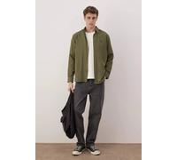 WOVCOR Men's Oxford Long Sleeve Button-Up Shirt with Embroidered Detail in Khaki | Size: Small WOVCOR Khaki S