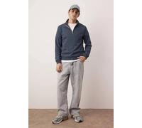 WOVCOR Men's Stand Collar Zip Neck Fleece Lined Sweatshirt in Indigo | Size: Medium WOVCOR Indigo M