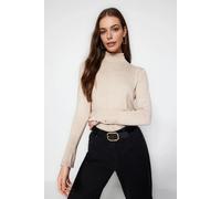 Wovcor Mercerized Look Basic Knit Sweater In Stone Stone