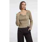 Wovcor Mercerized Look Premium Yarn Fitted Knit Cardigan In Beige Beige M