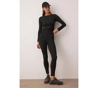 Wovcor Mesh Panel Full-Length High-Rise Sports Leggings In Black Black
