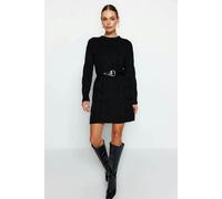 WOVCOR Mini Crew Neck Knit Dress - Black - S