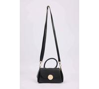 Wovcor Mini Flap Over Cross Body Bag With Top Handle In Black Black