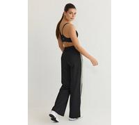 Wovcor Multi Side Stripe Drawstring Wide Leg Scuba Joggers In Black Black