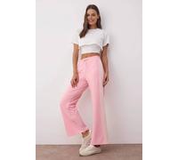 Wovcor Multi Side Stripe Drawstring Wide Leg Scuba Joggers In Pink Pink L