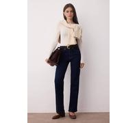 Wovcor Normal Waist Straight Leg Comfort Jeans In Dark Blue Dark Blue