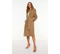 WOVCOR Oversize Belted Water Resistant Long Trench Coat - Taupe - 12