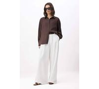 Wovcor Oversized Button Front Long Sleeve Relaxed Shirt In Brown Brown