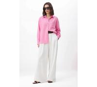 Wovcor Oversized Button Front Long Sleeve Relaxed Shirt In Pink Pink