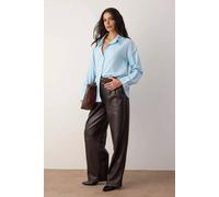 Wovcor Oversized Oxford Shirt In Light Blue Light Blue