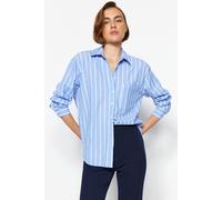 Wovcor Oversized Single Pocket Long Sleeve Boyfriend Shirt Multi