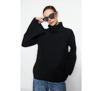 Wovcor Oversized Turtleneck Knit Jumper In Black Black