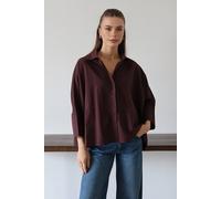 Wovcor Oversized Woven Relaxed Shirt In Brown Brown S